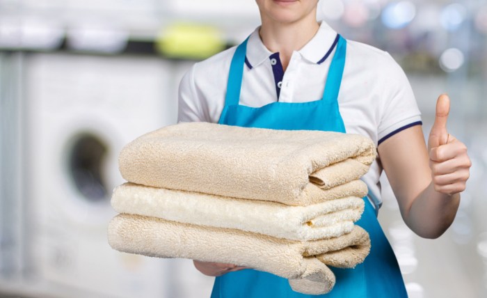 Laundry service using benefits dry cleaning worker